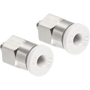 PATIKIL M3 Push to Fit 3mm OD Hose Connect Fittings, Straight Coupling Adapter for Gas Pneumatic Air Flow Transition, White & Silver Tone