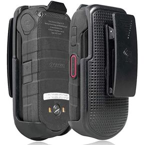 Holster for DuraXV LTE, Nakedcellphone Black [Rotating/Ratchet] Belt Clip Holder Case [with Kickstand] for Kyocera DuraXV LTE E4610, DuraXE E4710