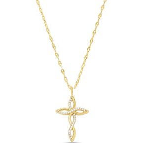 Milla 14K Gold Plated Cross Necklace for Women, Silver Cross Necklaces for Women, 18 inches Chain with Cross Pendant