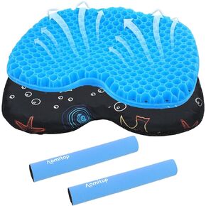 Anti-Slip Kayak Seat Cushion – Waterproof Gel Pad for Kayaking, Canoeing, and Fishing - Includes 2 Detachable Kayak Paddle Non-Slip Sleeves