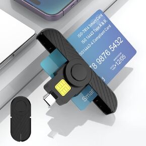 Type C CAC Reader, DOD Military USB C Common Access CAC Card Reader, USB Smart fold Type C Smart Card Reader PIV CAC Reader Compatible with Windows, Phones,Mac OS