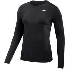Nike Womens Pro All Over Dri-Fit Long Sleeve Mesh Top (US, Alpha, Small, Regular, Regular, Black)