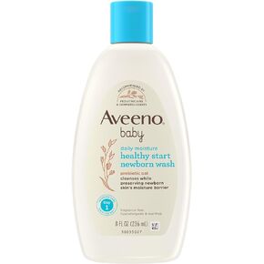 Aveeno Baby Healthy Start Nourishing Newborn Wash, Hypoallergenic Baby Body Wash with Prebiotic Oat Gently Cleanses Delicate Newborn Skin, Fragrance-Free, Tear-Free, Paraben-Free, 8 fl. oz