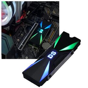DS M2 SSD Heat Sink with 3PIN LED ARGB Header, Thermal Silicone pad for NGFF NVME 2280 M.2 PCIE, NVMe SSD or M.2 SATA SSD, Compatible with Aura or Mystic (M Series)