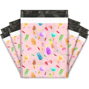 10x13 (100) Ice Cream Treats Designer Poly Mailers Shipping Envelopes Premium Printed Bags