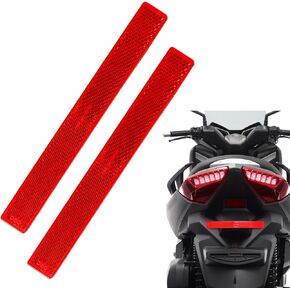 6.53 inch Stick-on Rectangular Reflector Red Motorcycle, Night Visibility Safety Reflectorsfor for Mailbox Golf Cart Trailer Driveway Door Moped (2 Pieces, Red)