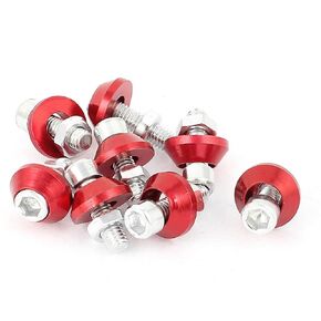 uxcell 8 Pcs Car Auto Aluminum License Plate Bolt Screws Black