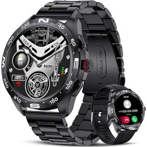 ساعة ذكية للرجال من LIGE، ساعة ذكية عالية الدقة مقاس 1.32 بوصة للرد/إجراء المكالمات، متتبع أنشطة اللياقة البدنية، مقاومة للماء IP68/معدل ضربات القلب/ضغط الدم/شاشة SpO2/عداد الخطوات، ساعات ذكية للرجال لنظام Android iOS in Kuwait