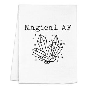 Funny Dish Towel, 100% That Witch Flour Sack Kitchen Towel, Sweet Housewarming Gift, Farmhouse Kitchen Decor, White or Gray (Grey)
