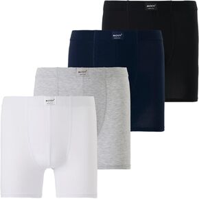 Mody Men's Boxer Briefs Underwear 4-Pack, Men's Cotton Boxer Brief, Soft Boxers for Men, Breathable Boxer Briefs
