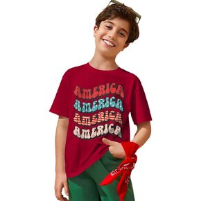 CM C&M WODRO America Shirt Kid Boy Girl 4th of July Patriotic T-Shirt Independence Day Short Sleeve Tee Top