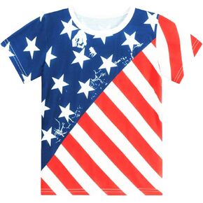 Boys American Flag Shirt 4th of July Shirt for Kids Boys USA Flag Shirt Toddler Boys Patriotic Shirt Baby Top T-Shirt