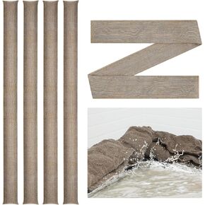 4 Pcs Water Activated Flood Barrier 8 ft x 8 Inch Absorbent Sandless Sand Bags for Flooding Reusable Water Absorbing Snake for Rain Hurricane Garage Basement Door