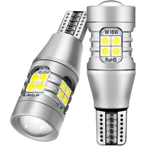 912 921 LED Bulbs for Backup Reverse Lights Canbus Error Free 906 922 T15 W16W LED Bulbs Extremely Super Bright 6000K Xenon White (Pack of 2)