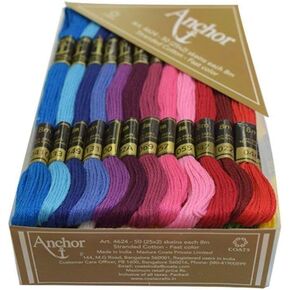 Cotton Hand Embroidery Floss, Embroidery Thread, Cross Stitch Thread, Anchor Threads Floss/Skeins Rainbow Color (Pack of 25 Skeins)