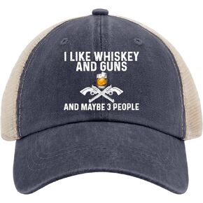 I Like Whiskey and Guns and Maybe 3 People Hat Women Baseball Hats Vintage Cap