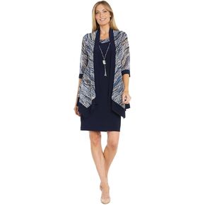 2PC Solid Sheath Dress & Printed Jacket W/Leaf Pattern in Kuwait