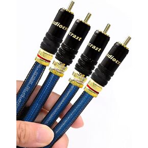 Audiocrast A10 RCA Cable 3.3ft/1m Dual RCA Male Stereo Interconnect for CD Players, Amplifiers, AV Receivers, HiFi Systems(A10) in Kuwait