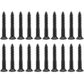 Musiclily Pro 3.0x25mm Guitar Bass Bridge Countersunk Mounting Screws, Black (Set of 20)