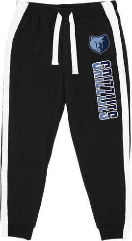 NBA Youth 8-20 Black Primary Logo Wordmark Step Up Jump Ball Stripe Fleece Pants in Kuwait