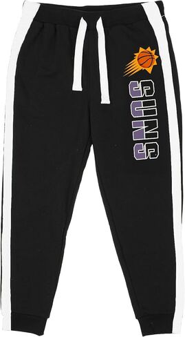NBA Youth 8-20 Black Primary Logo Wordmark Step Up Jump Ball Stripe Fleece Pants in Kuwait