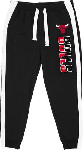 NBA Youth 8-20 Black Primary Logo Wordmark Step Up Jump Ball Stripe Fleece Pants in Kuwait
