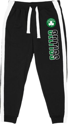 NBA Youth 8-20 Black Primary Logo Wordmark Step Up Jump Ball Stripe Fleece Pants in Kuwait