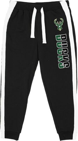 NBA Youth 8-20 Black Primary Logo Wordmark Step Up Jump Ball Stripe Fleece Pants in Kuwait