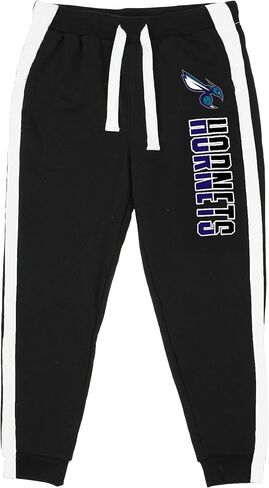 NBA Youth 8-20 Black Primary Logo Wordmark Step Up Jump Ball Stripe Fleece Pants in Kuwait