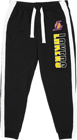 NBA Youth 8-20 Black Primary Logo Wordmark Step Up Jump Ball Stripe Fleece Pants in Kuwait