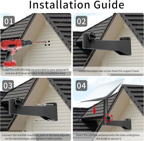 حامل ستارلينك، طقم تركيب ستارلينك على شكل حرف L لطقم الإنترنت ستارلينك، حامل حائط طويل ستارلينك in Kuwait