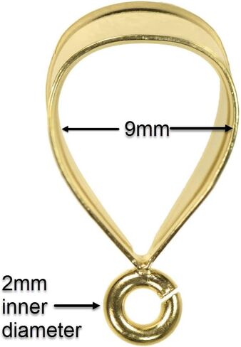 14K Gold Very Large Bail with Ring 9mm x 15mm in Saudi Arabia