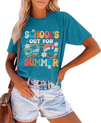 School's Out for Summer Shirt Women: We Out Teacher Year T-Shirt - Last Day of School Short Sleeve Tee Top in Kuwait