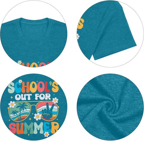 School's Out for Summer Shirt Women: We Out Teacher Year T-Shirt - Last Day of School Short Sleeve Tee Top in Kuwait