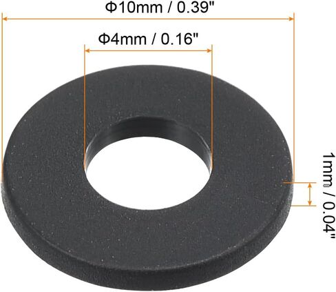 غسالة مسطحة من النايلون PATIKIL M12، 12 عبوة 12 مم معرف 24 مم OD 2 مم حلقة حشية فاصل سميكة لأنابيب الصنبور وخرطوم المياه، أسود in Saudi Arabia