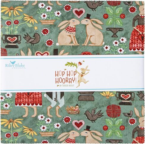 Teresa Kogut Hop Hop Hooray 10" Stacker 42 10-inch Squares Layer Cake Riley Blake 10-14270-42 in Saudi Arabia