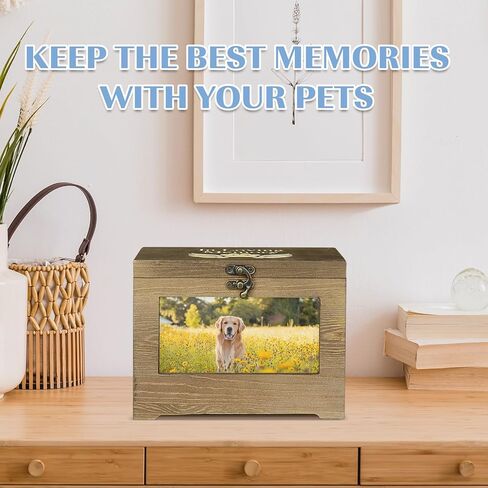 الجرار للحيوانات الأليفة لرماد الكلاب، صندوق ذاكرة خشبي للحيوانات الأليفة لرماد الكلاب أو القطط، صندوق حرق الجنازة مع إطار للصور، الجرة التذكارية للحيوانات الأليفة مع قفل، صندوق رماد للحيوانات الأليفة المفقودة in Kuwait