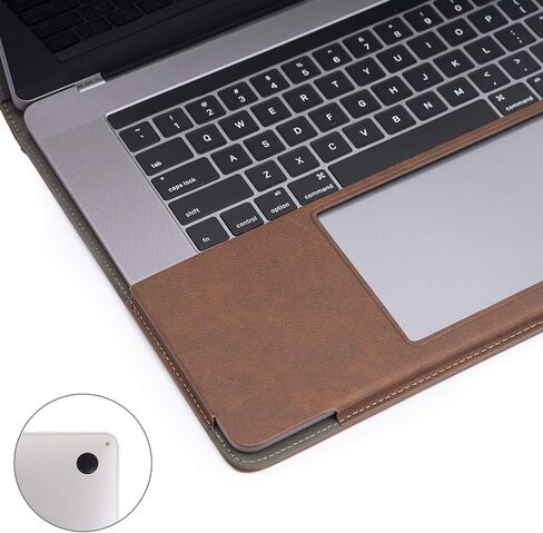 TYTX Compatible with MacBook Pro Leather Case 16 inch 2019 2020 A2141 with Touch ID Laptop Sleeve Protective Folio Book Cover with Vents, Black in Kuwait