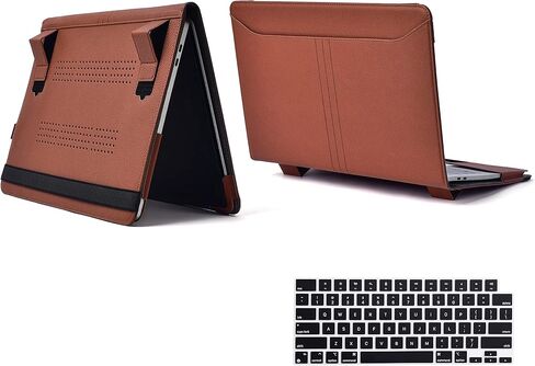 TYTX متوافق مع حقيبة MacBook Pro 14 بوصة جلدية 2023 2022 2021 الإصدار M3 A2918 A2992 M2 A2779 M1 A2442 Pro Max Chip غطاء الكمبيوتر المحمول مع فتحات تهوية ووظيفة الوقوف مع غطاء لوحة المفاتيح، أخضر in Kuwait