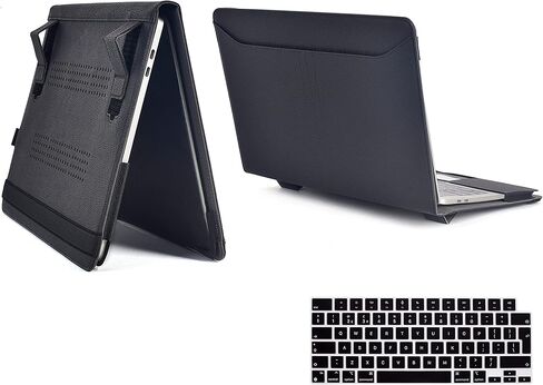 TYTX متوافق مع حقيبة MacBook Pro 14 بوصة جلدية 2023 2022 2021 الإصدار M3 A2918 A2992 M2 A2779 M1 A2442 Pro Max Chip غطاء الكمبيوتر المحمول مع فتحات تهوية ووظيفة الوقوف مع غطاء لوحة المفاتيح، أخضر in Kuwait