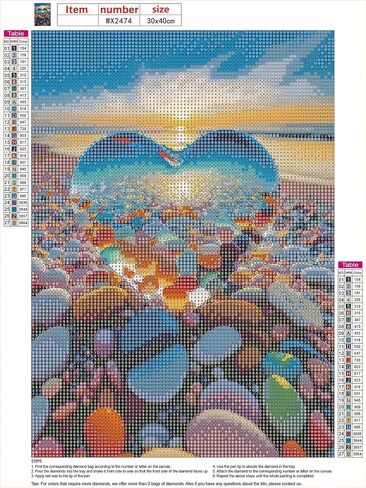 MXJSUA 5D Diamond Art Painting Kits for Adults, Crystal Heart Diamond Art Kits Full Drill Beach Diamond Art Painting Sunset Kit for Adults Beginners, Crystal Picture Art for Home Wall Decor 12x16 inch in Saudi Arabia
