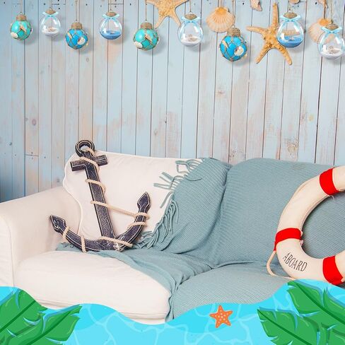 8 Pcs Summer Sea Balls Ornaments Ocean Balls Decorations for Tree Beach Tree Ornament Balls Blue Nautical Hanging Decorations Seashell Starfish Coastal Decor for Sea Birthday Wedding Party in Saudi Arabia