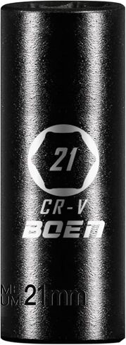 BOEN 1/2" Drive Deep Impact Socket,1 Inch Premium Socket,SAE,6 Point,Cr-V Steel with Laser Marking - Strong and Durable in Saudi Arabia