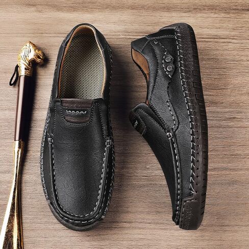Men's Casual Leather Loafers Shoes Slip On Dress Shoes Walking Driving Moccasins in Saudi Arabia