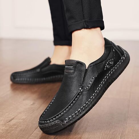Men's Casual Leather Loafers Shoes Slip On Dress Shoes Walking Driving Moccasins in Saudi Arabia