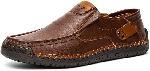 Men's Casual Leather Loafers Slip-On Dress Shoes Driving Moccasin Walking Shoes in Saudi Arabia