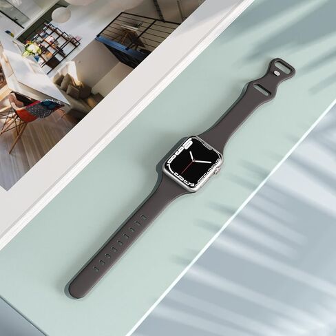 Tighesen 5 Pack Slim Thin Skinny Narrow Bands Compatible with Watch Band Ultra 2/Ultra SE Series 9/8/7/6/5/4/3/2/1 38mm 40mm 41mm 42mm 44mm 45mm 49mm for Women/Men Silicone iWatch Band in Kuwait