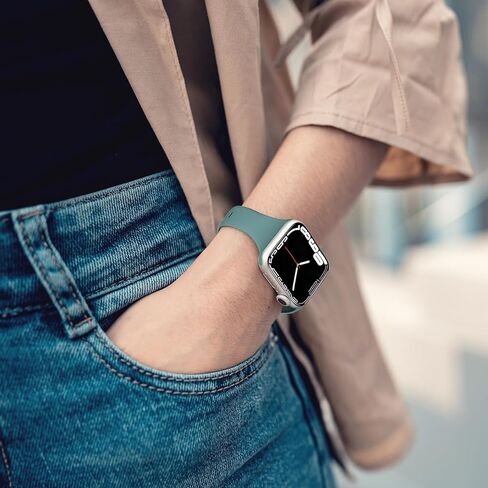 Tighesen 5 Pack Slim Thin Skinny Narrow Bands Compatible with Watch Band Ultra 2/Ultra SE Series 9/8/7/6/5/4/3/2/1 38mm 40mm 41mm 42mm 44mm 45mm 49mm for Women/Men Silicone iWatch Band in Kuwait