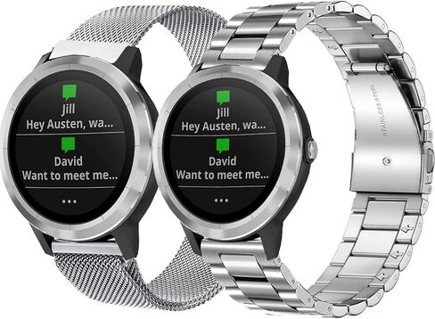 أحزمة معدنية لساعة Garmin Vivoactive 4/Venu 3/Venu 2 45 مم/Forerunner 255/955/265/965، حزام معدني 22 مم لـ Amazfit GTR 4، GTR 3، GTR 2,2e، Ticwatch Pro 3، Fossil Gen 5 لـ النساء الرجال in Saudi Arabia