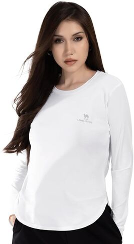 CAMEL CROWN Women’s UPF 50+ UV Shirts Long Sleeve Workout Tops for Women Athletic Gym Exercise High-Low Hem Quick Dry in Saudi Arabia